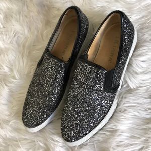 Black and silver sparkle slip on shoes!